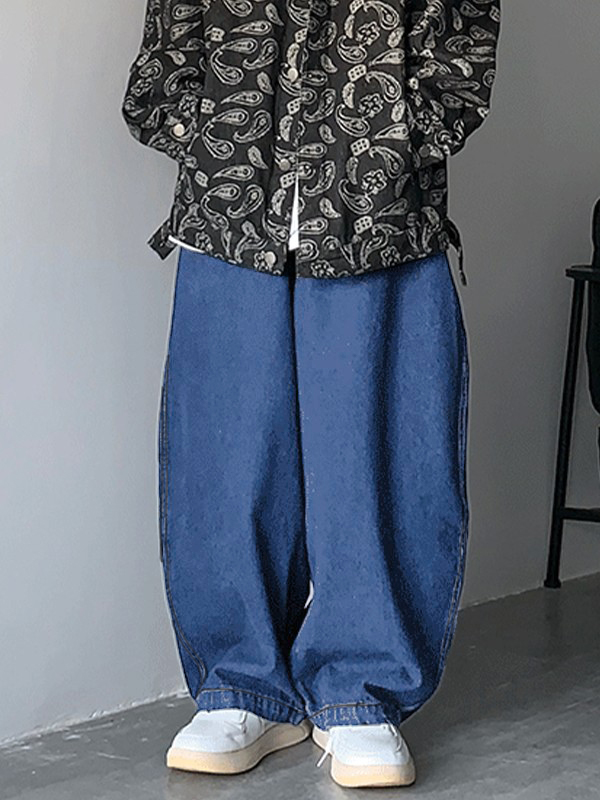 Men's Vintage Skater Loose Jeans-1