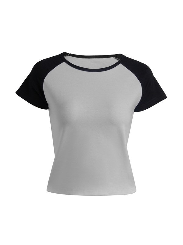 Contrast Raglan Slim Short Sleeve Tee-2
